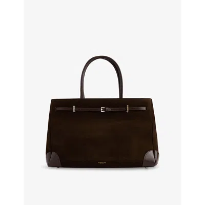 Verafied Womens Truffle Suede Shoulder Bag