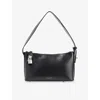 Verafied Womens Black Hobo Leather Shoulder Bag In Black