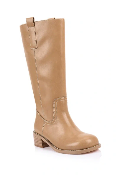 Verali Rogue Knee High Boots In Nude