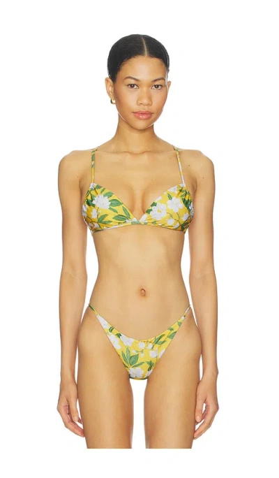 Verandah Crossback Bikini Top In Yellow