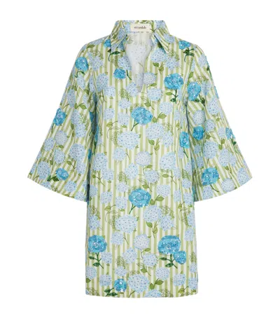 Verandah Embellished Hydrangea Mini Tunic Dress In Multi