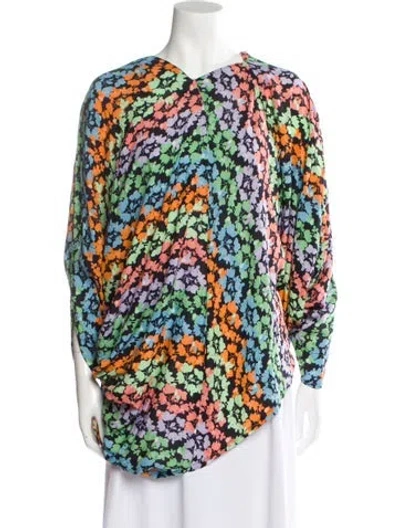 Pre-owned Verandah Floral Print Knee-length Dress In Black