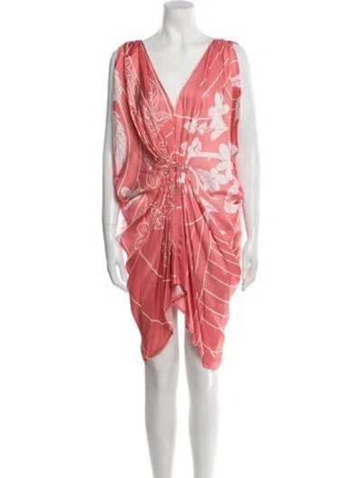 Pre-owned Verandah Floral Print Mini Dress W/ Tags In Pink