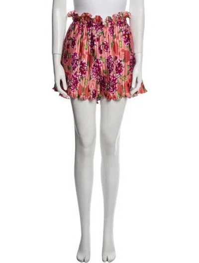 Pre-owned Verandah Floral Print Mini Shorts W/ Tags In Pink
