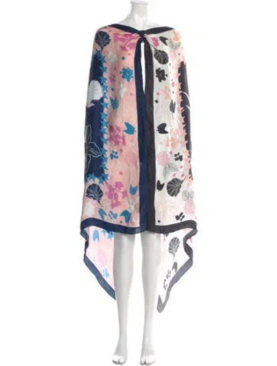 Pre-owned Verandah Floral Print Open Front Top In Multi