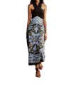 Verandah Halter Scarf Maxi Dress In Cornflower-charcoal Tropical In Multi