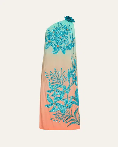 Verandah Hand-beaded Rani Toga Maxi Dress In Bentota Sunset