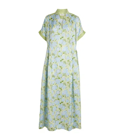 Verandah Hydrangea Maxi Dress In Blue