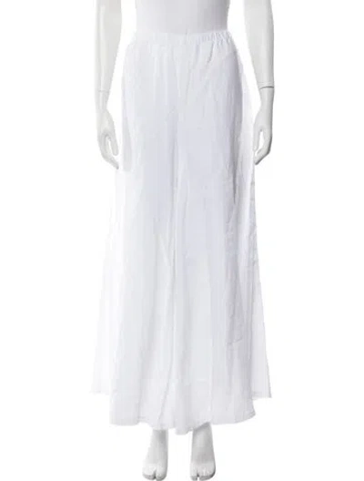 Pre-owned Verandah Linen Wide Leg Pants In White