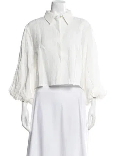 Pre-owned Verandah Long Sleeve Button-up Top W/ Tags In Neutral