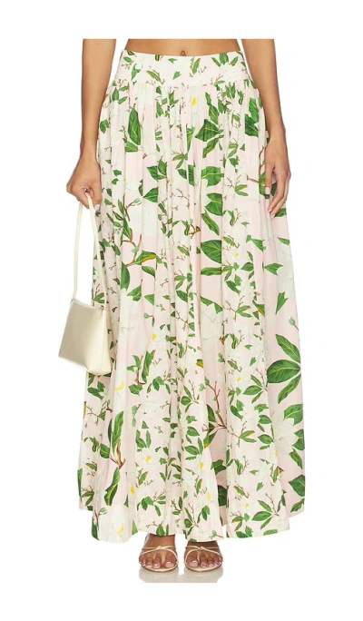 Verandah Paneled Maxi Skirt In Blush Magnolia