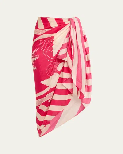 Verandah Parra Stripe Pareo Coverup In Dusty Rose