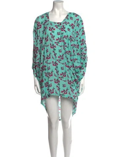 Pre-owned Verandah Printed Knee-length Dress W/ Tags In Blue