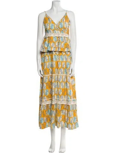 Pre-owned Verandah Printed Long Dress In Multi