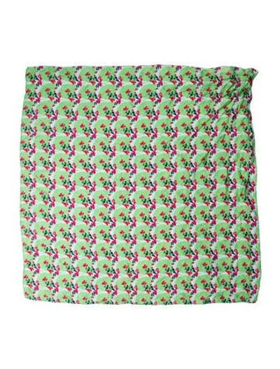 Pre-owned Verandah Printed Scarf W/ Tags In Green