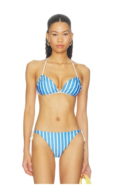 Verandah Reversible Crossback Bikini Top In Multi