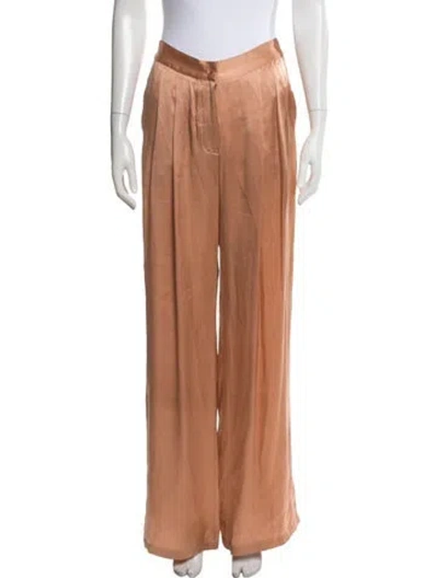 Pre-owned Verandah Silk Wide Leg Pants In Brown