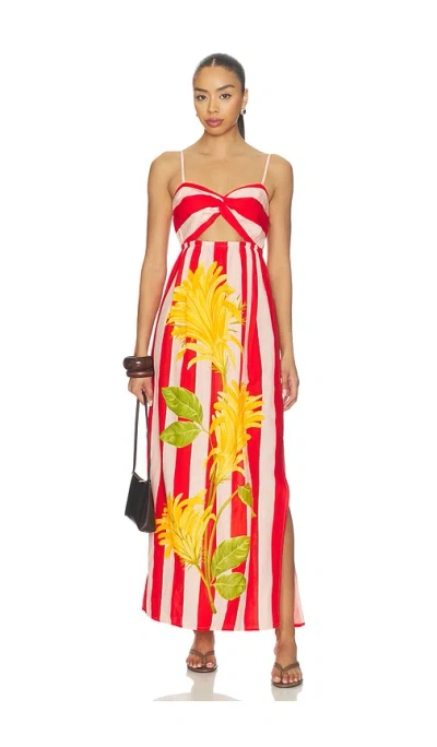 Verandah Twist Draped Maxi Dress In Multi