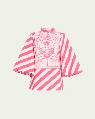 Verandah Ultra Striped Mini Dress In Pink