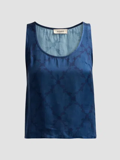 Verandah Women's Ammama Argyle Satin Tank In Blue