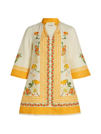 Verandah Women's Ammama Garden Cotton-linen Minidress In Multi