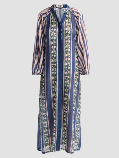 Verandah Women's Ammama Indira Cotton-silk Midi Dress In Blue