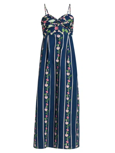 Verandah Women's Ammama Twist Drape Maxi Dress In Blue