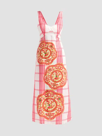 Verandah Women's Bejewelled Linen Summer Maxi Dress In Multi