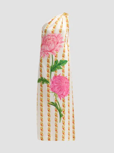 Verandah Women's Bejewelled Linen-blend Toga Maxi Dress In Bangle Stripe Chrysanthemum