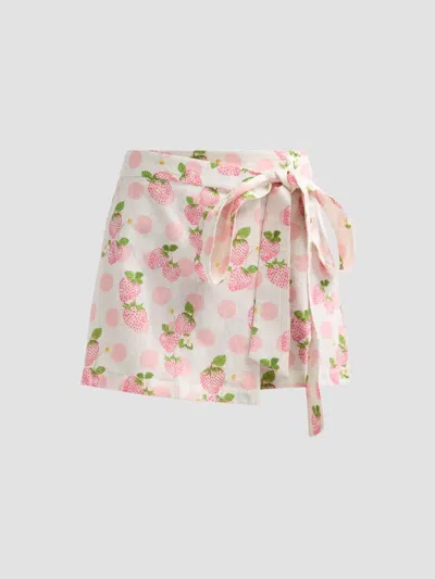 Verandah Women's Bejewelled Wrap Mini Skirt In Pink