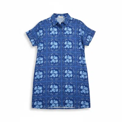 Verandah Women's Oversized Shirt Dress In Blue Lily Scarf