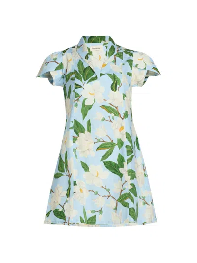 Verandah Women's Pushpanjali Magnolia Petal-sleeve Minidress