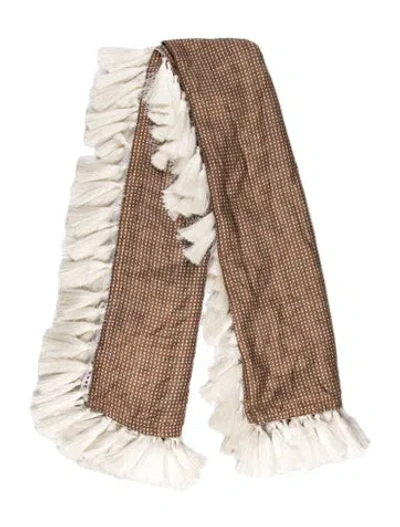 Pre-owned Verandah Wool Printed Scarf W/ Tags In Neutral