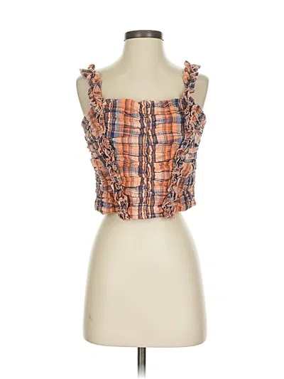Pre-owned Verb By Pallavi Singhee Sleeveless Blouse In Orange