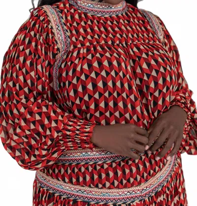 Verb Katie Geo Blouse - Plus In Red