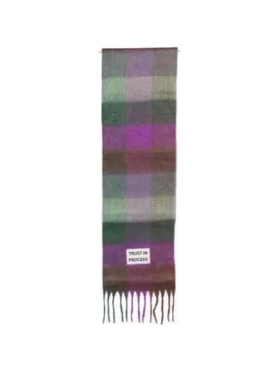 Verb To Do Check-pattern Fringed Scarf In Multi