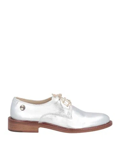 Verba (  ) Woman Lace-up Shoes Silver Size 5 Leather