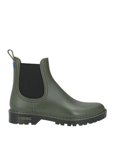 Verbenas Woman Ankle Boots Khaki Size 10 Rubber In Green