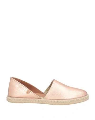Verbenas Woman Espadrilles Rose Gold Size 8 Leather