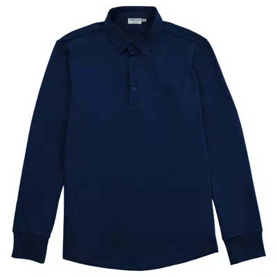 Vercate Men's Blue Non-iron Polo Shirt - Navy