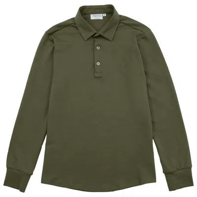 Vercate Men's Brown Non-iron Polo Shirt  - Olive