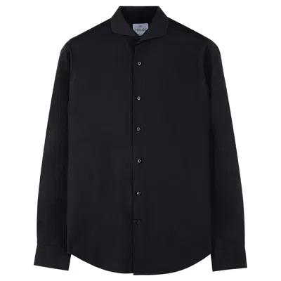 Vercate Men's Grey / Black Wrinkle-free Shirt - Anthracite Bamboo In Grey/black