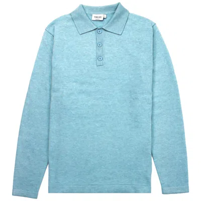 Vercate Men's Knitted Polo Shirt - Light Blue