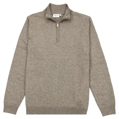 Vercate Men's Luxury Half Zip - Brown