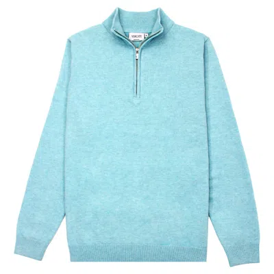 Vercate Men's Luxury Half Zip - Light Blue