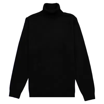 Vercate Men's Luxury Turtleneck - Black