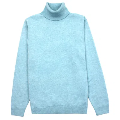 Vercate Men's Luxury Turtleneck - Light Blue