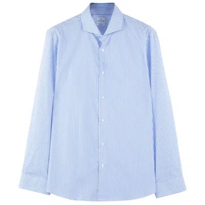 Vercate Men's Non-iron Shirt - Light Blue Striped