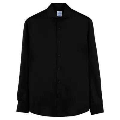 Vercate Men's Non Iron Shirt Black - Cotton Satin
