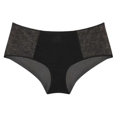 Verdant Intimates Women's Black Rose Lace Boyshort